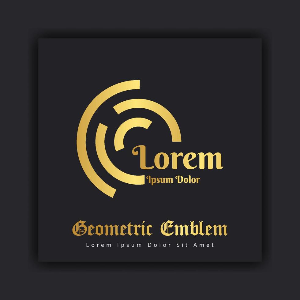 Luxury gold ornament emblem design stylish line art decorative logo. Hotel Label Template vector