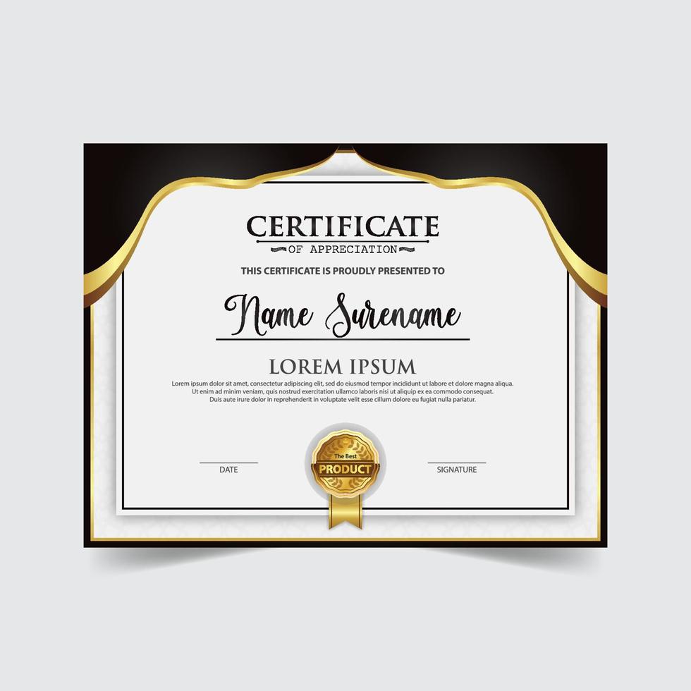 Diploma Certificate of achievement template in vector. Award Templates, achievements for companies, Best Prize Documents vector