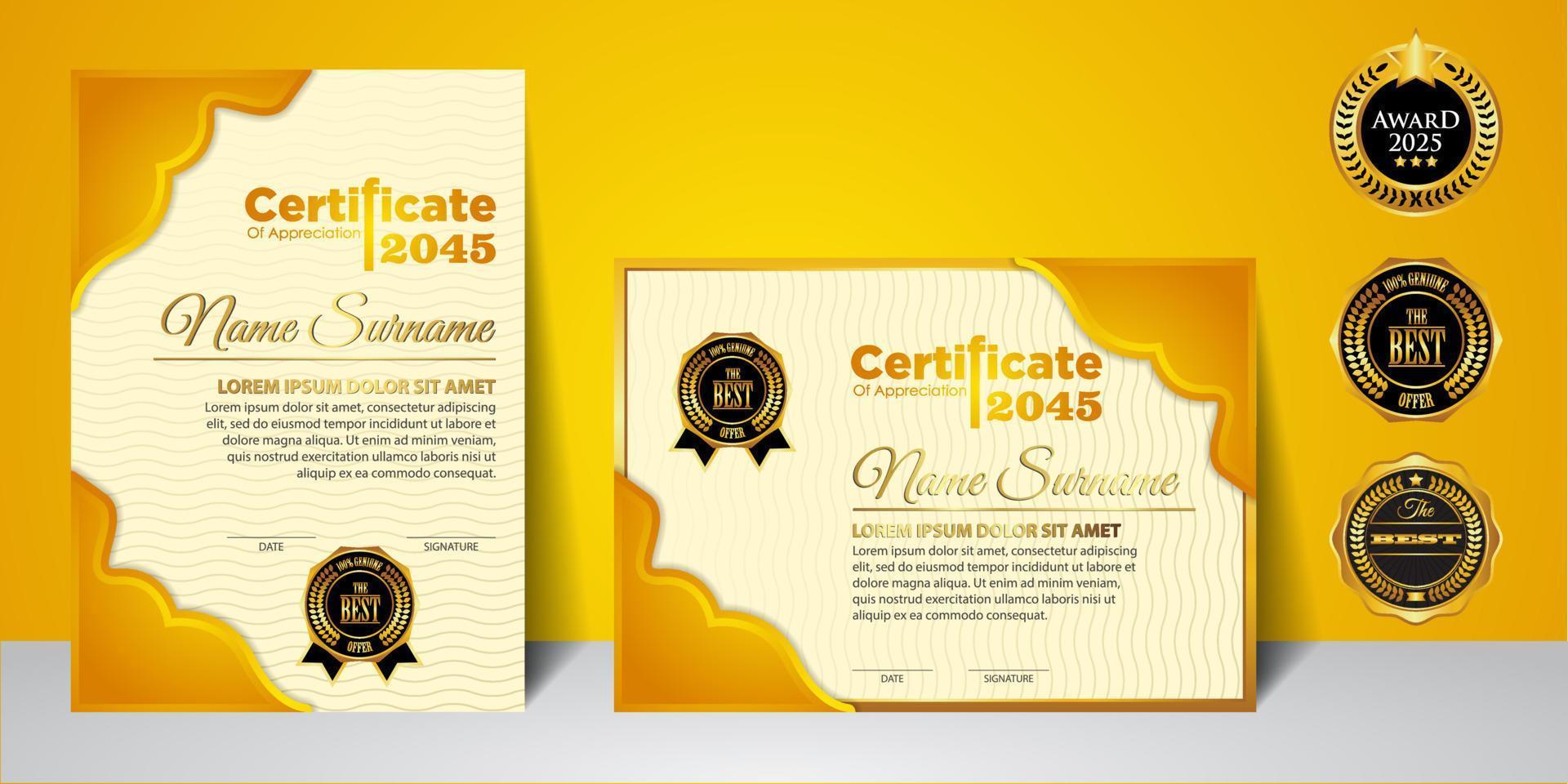 Modern Design Certificate layout concept. Simple elegant and luxurious elegant modern design diploma background vector award certificate template