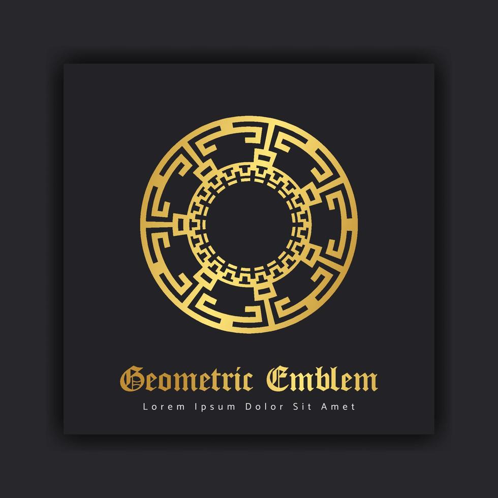 Luxury gold ornament emblem design stylish line art decorative logo. Hotel Label Template vector