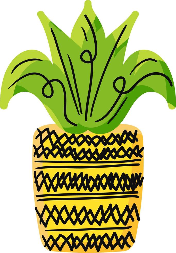 Natural pineapple hand drawn vector illustration