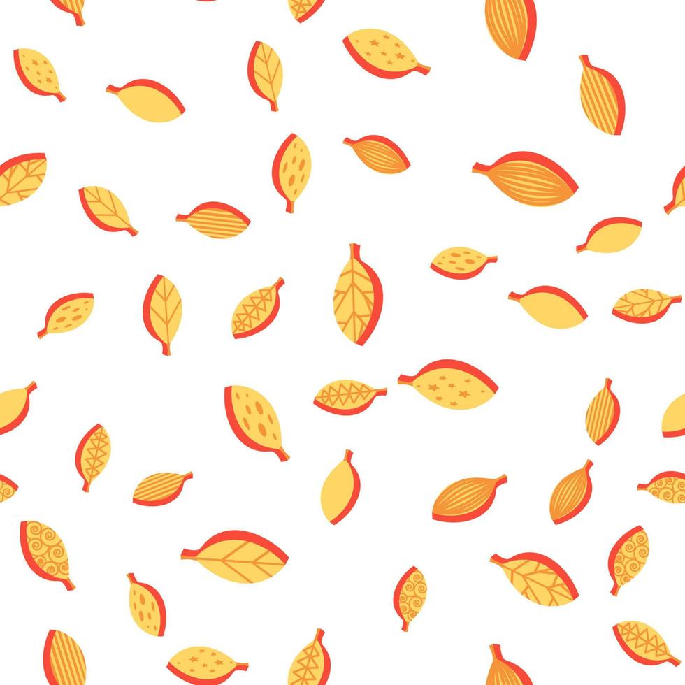 Autumn stylized leaves color seamless vector pattern