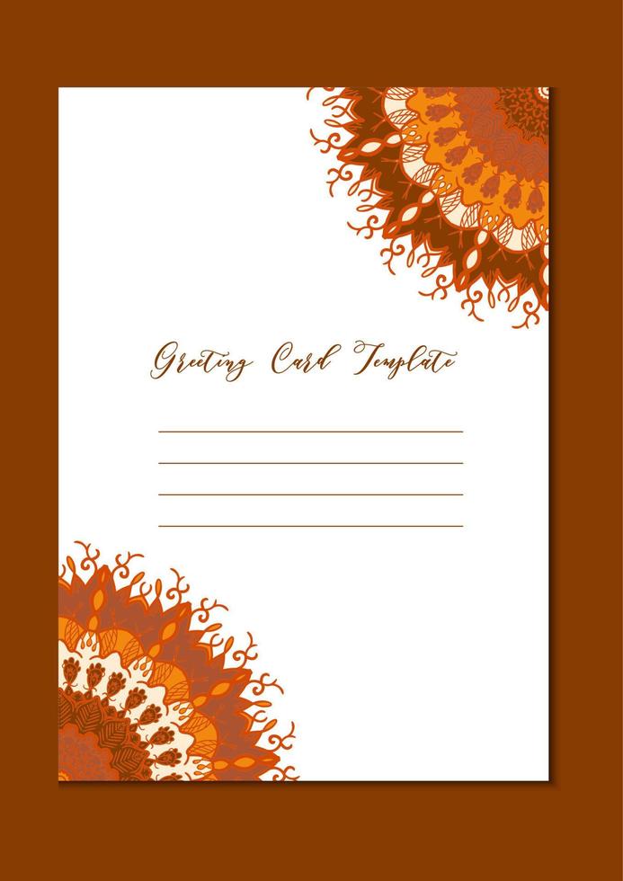 Mandala oriental template card vector