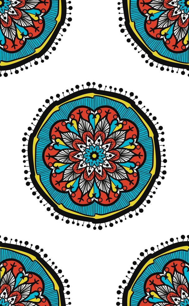 Boho Mandala Seamless Pattern vector