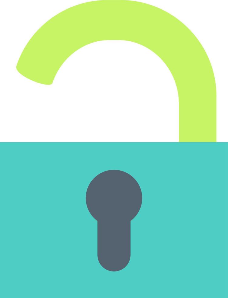 Open padlock flat vector icon