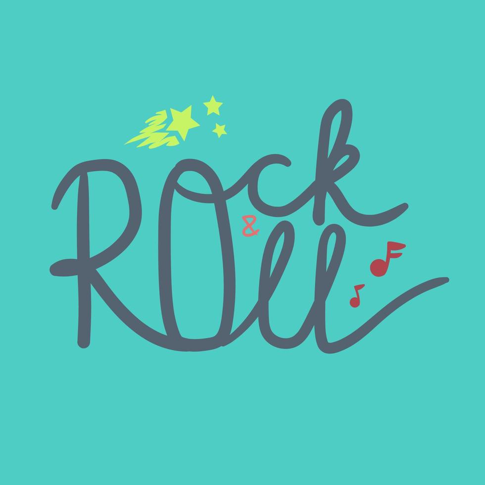 Rock and Roll Lettering vector