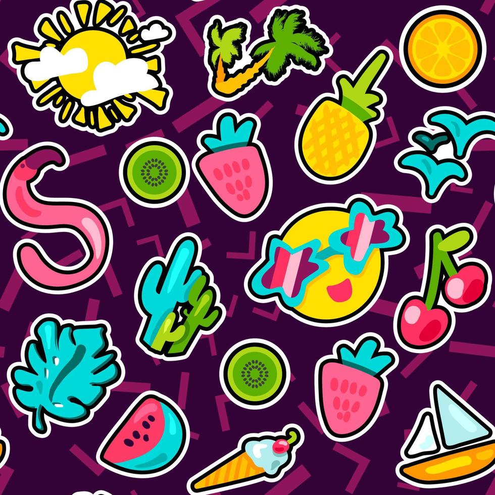 Vector Tropical Summer Seamless Pattern