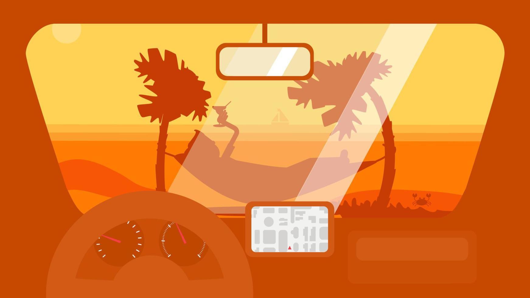 Summer Travel in Car vector