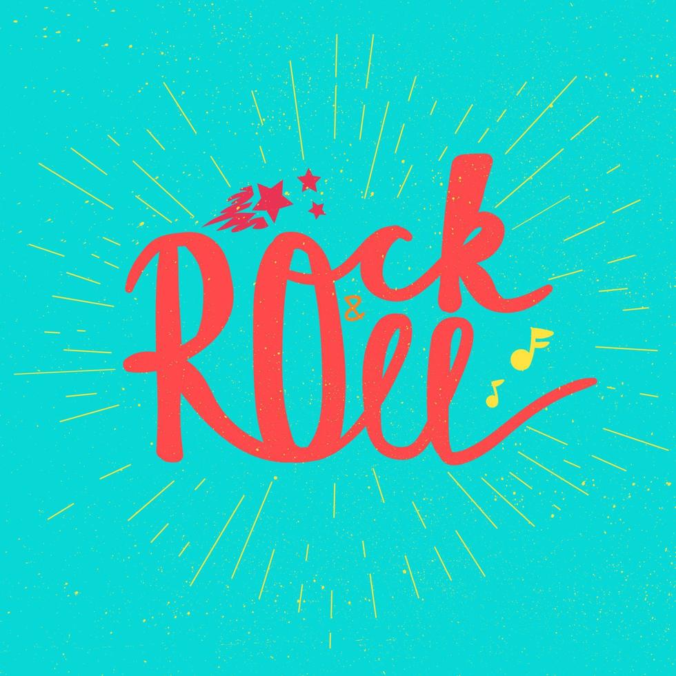 Rock and Roll Lettering vector