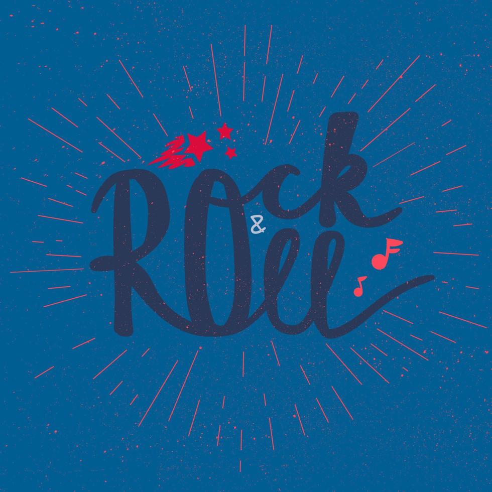 Rock and Roll Lettering vector