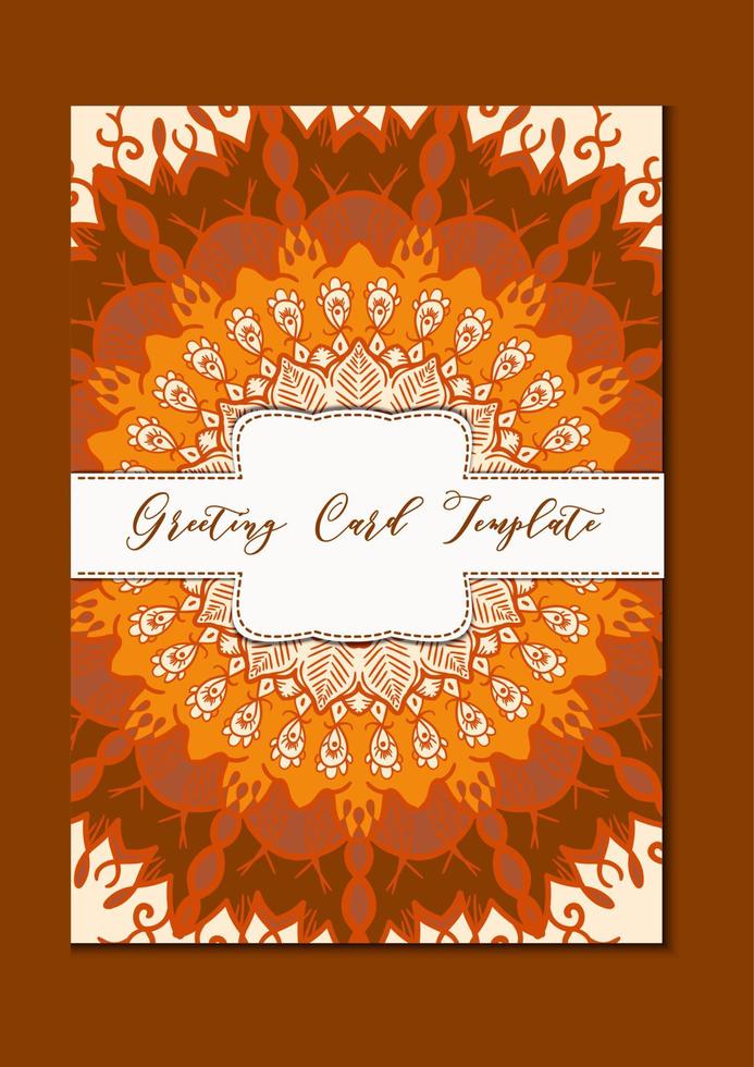 Mandala oriental template card vector