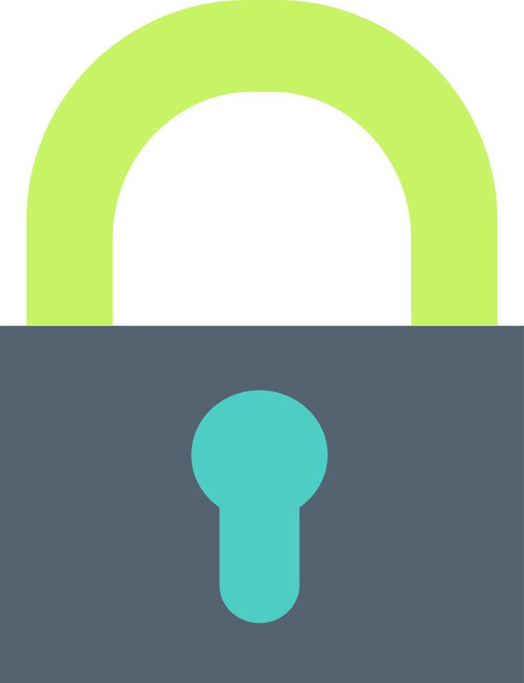 Closed padlock flat vector icon