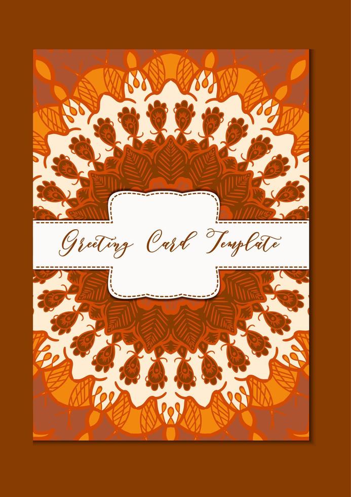 Mandala oriental template card vector
