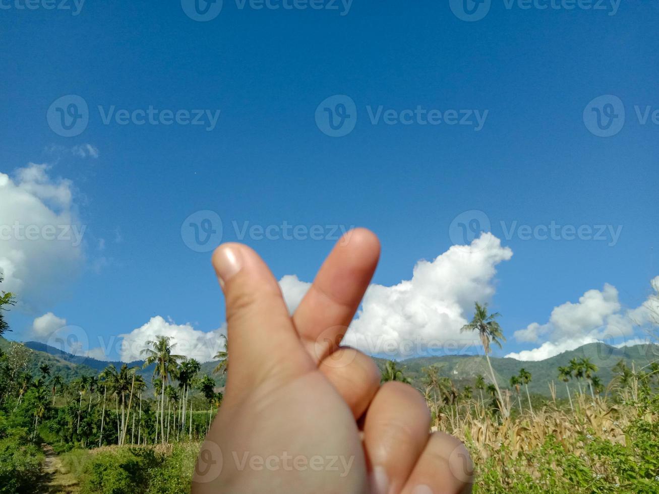 clear blue sky and cloudy photo