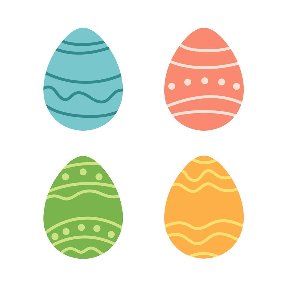 simple huevo de pascua estilizado en diseño plano de dibujos animados - vector en blanco