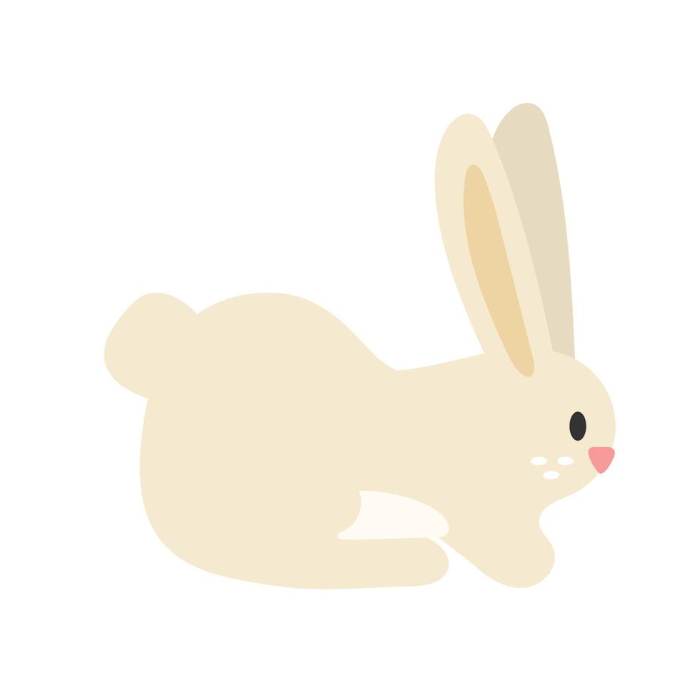 Cute hare isolated on white background. Funny bunny drawn by hand. vector