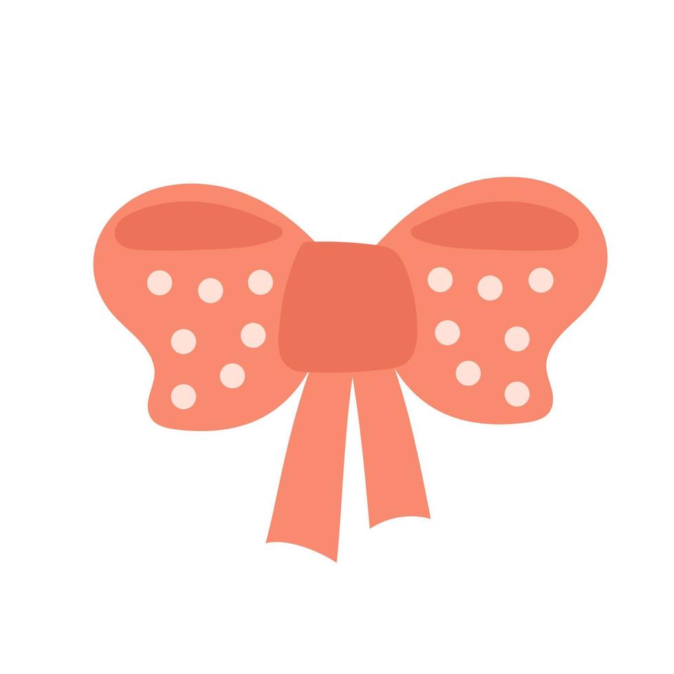 Red bow. Doodle vector illustration. Simple hand drawn icon on white