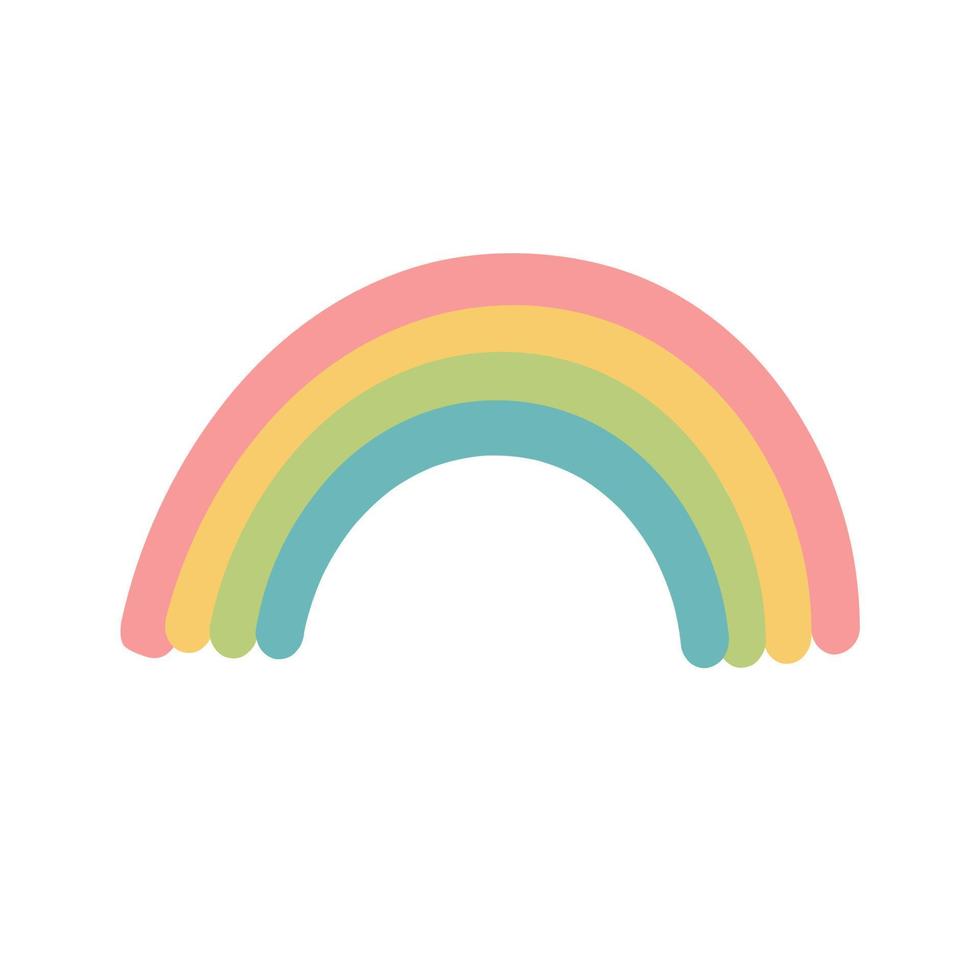 Vector baby rainbow illustration. Hand drawn nursery modern rainbow