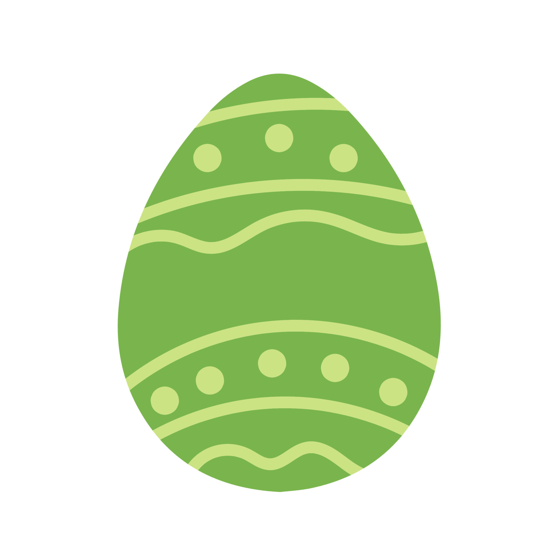 Simple Easter stylized egg in flat cartoon design - vector on