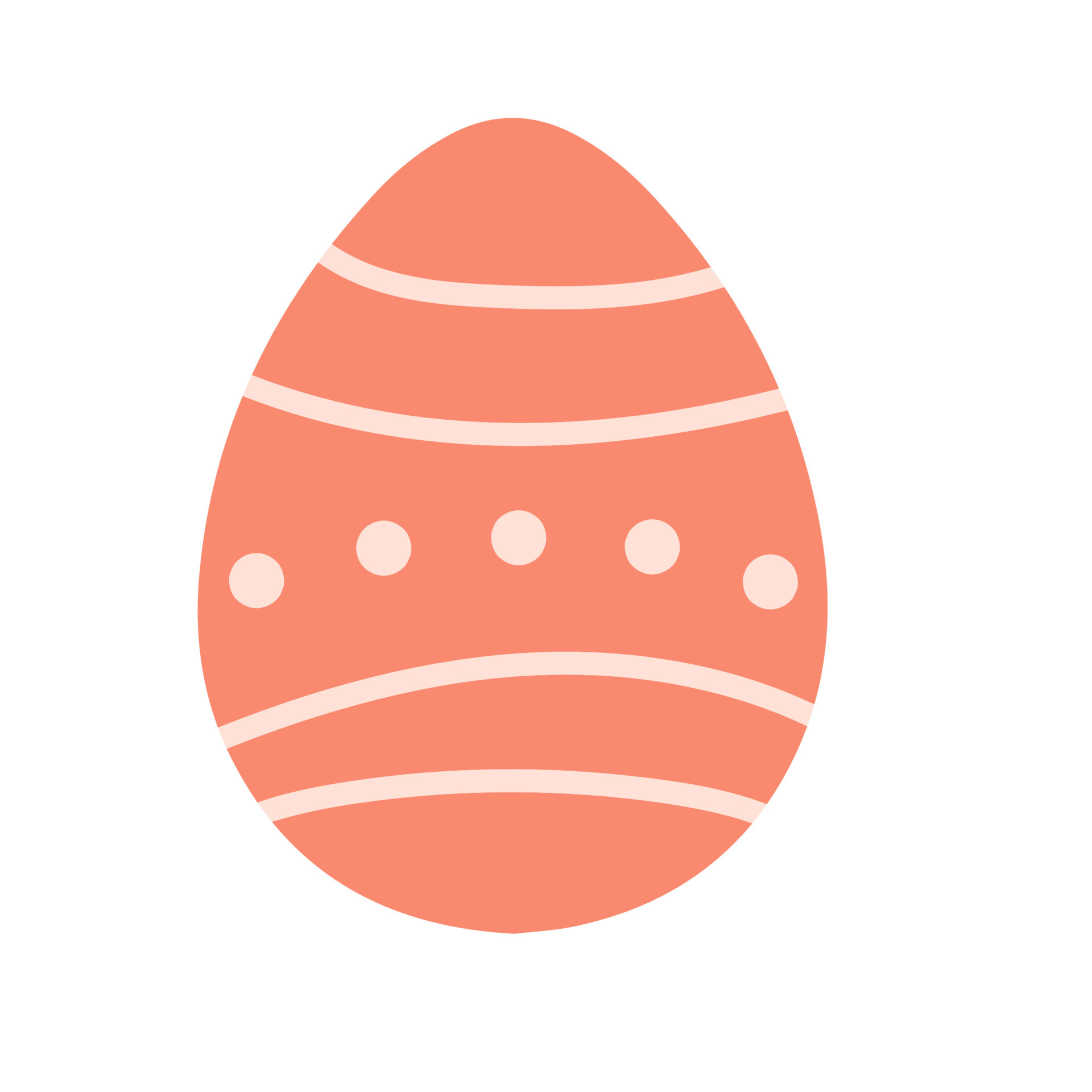 Simple Easter stylized egg in flat cartoon design - vector on