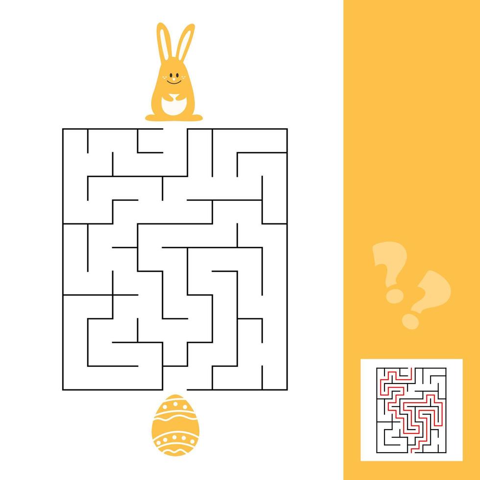 Help little bunny find path to Easter egg. Labyrinth. Maze game for kid vector