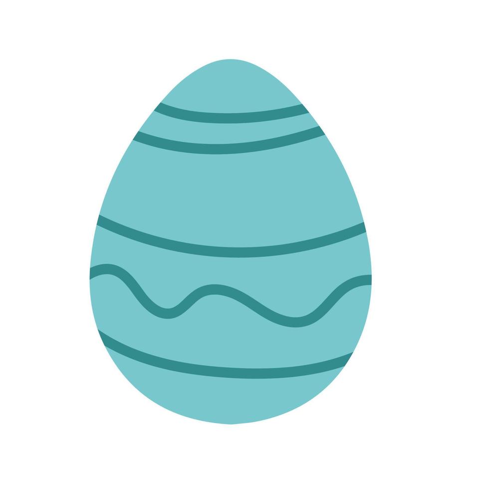 huevo de pascua simple estilizado en diseño de dibujos animados planos - vector en blanco