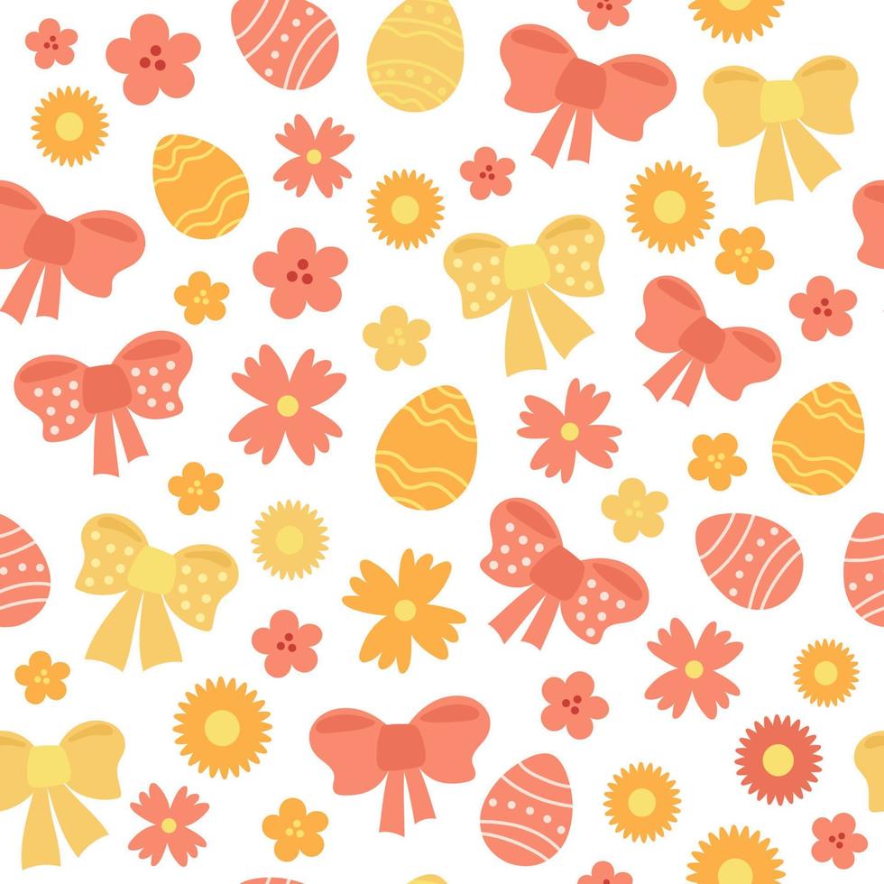 Happy Easter. Cute hand drawn vector seamless pattern in positive spring colors
