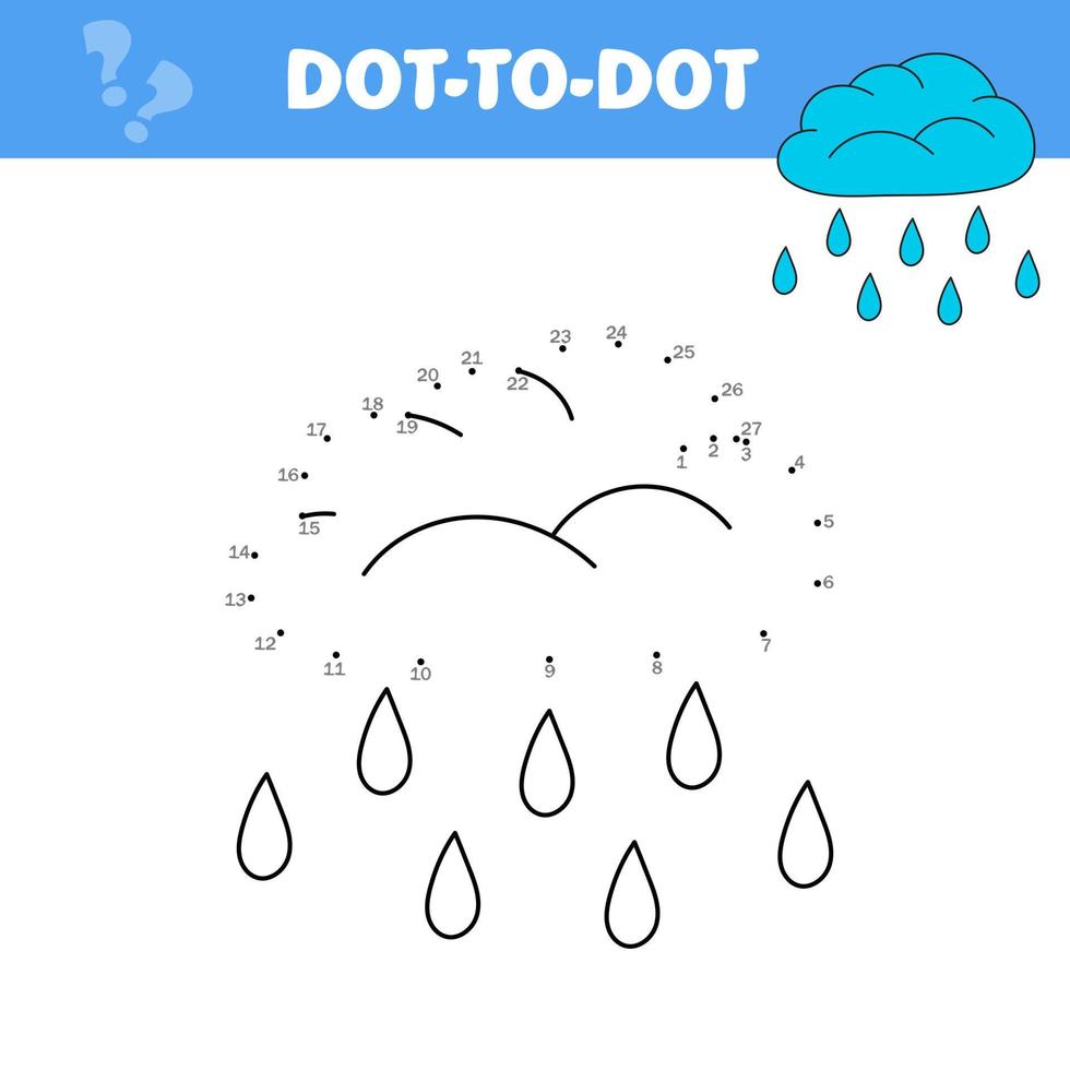 Connect the dots children educational drawing game. Dot to dot by numbers vector