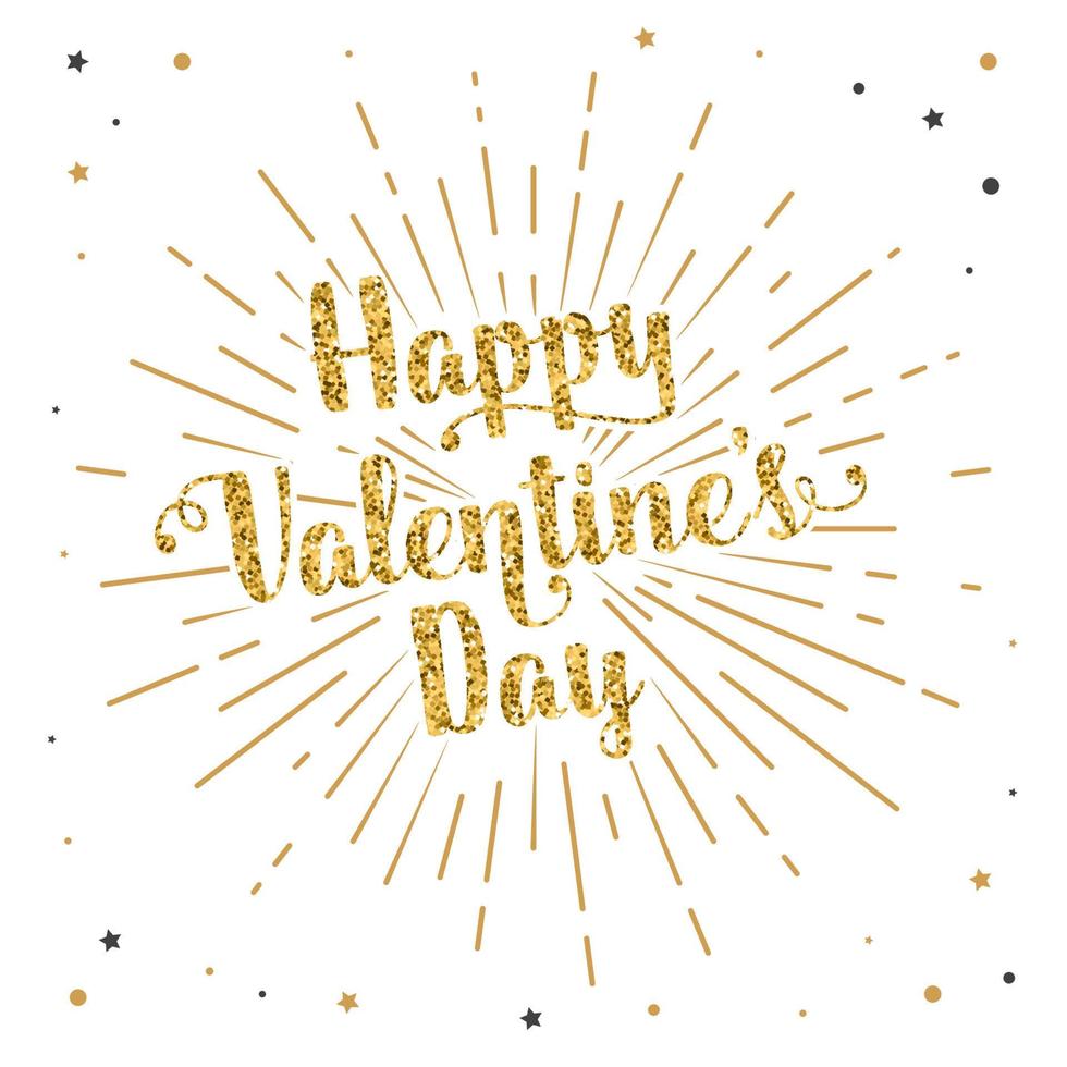 Happy Valentine s Day text and lettering. Vector Illustration.