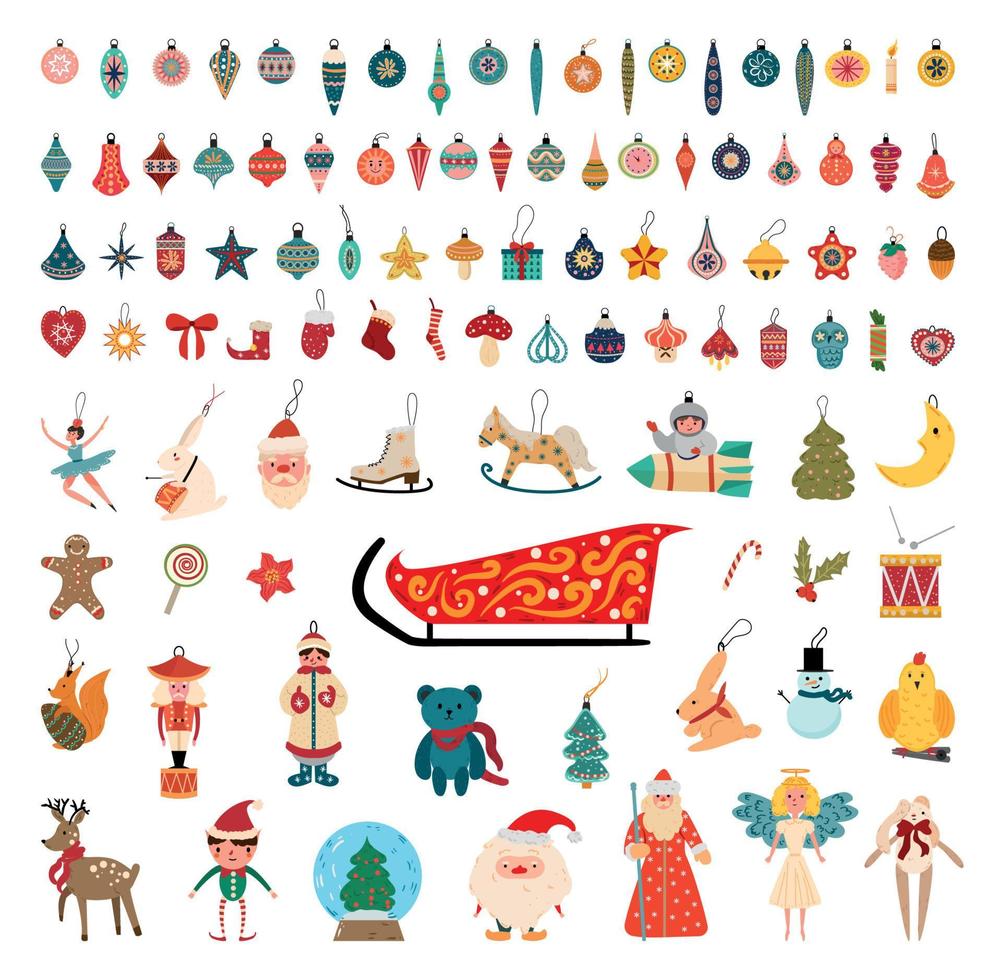 Set of Christmas Toys vector