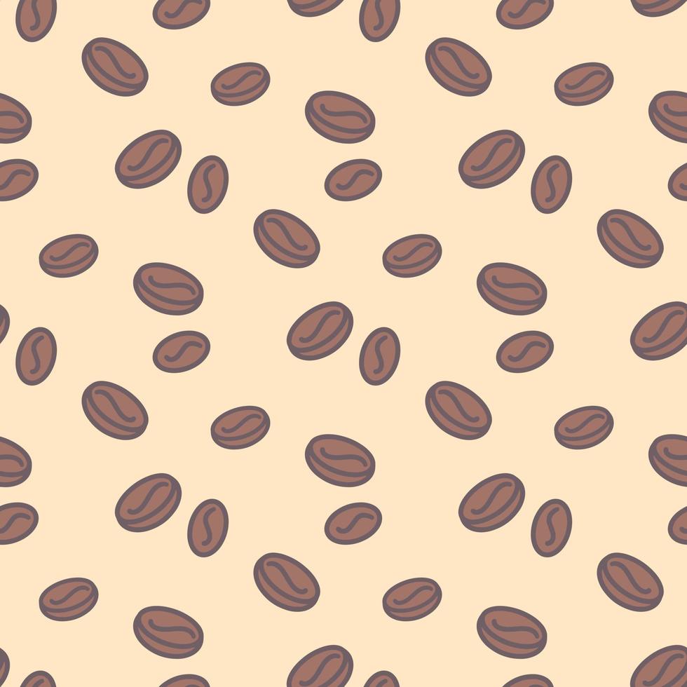 Coffee beans seamless pattern vector illustration