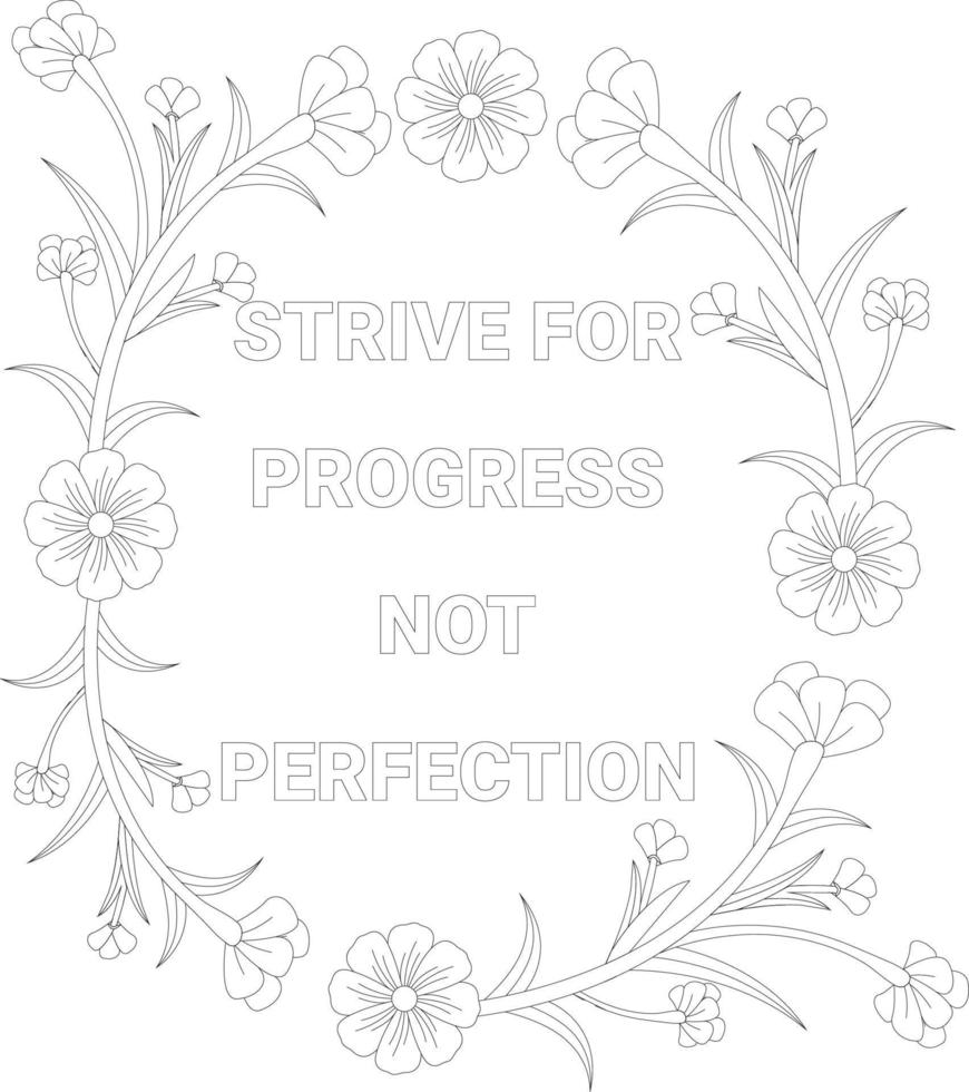 motivational quotes coloring page vector