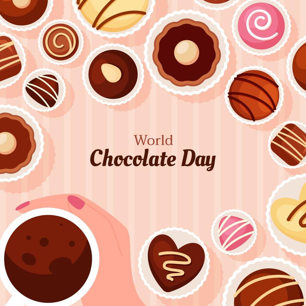 World chocolate day vector illustration