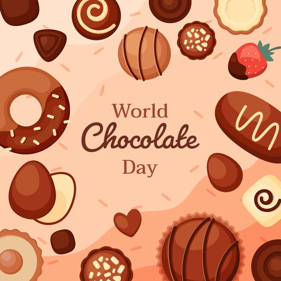 World chocolate day illustration vector