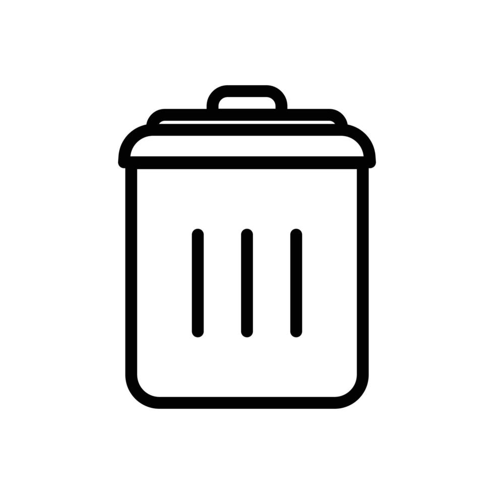 vector de icono de papelera. limpieza, tirar la basura en su lugar, limpieza ambiental, ambiente sano. estilo de icono de línea. ilustración de diseño simple editable