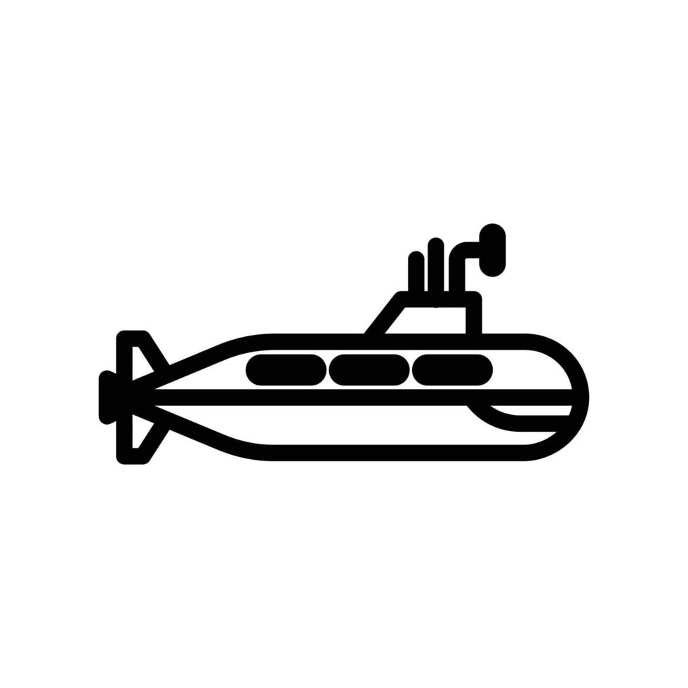 Submarine icon vector. transportation, Marine vehicles. line icon style. Simple design illustration editable vector