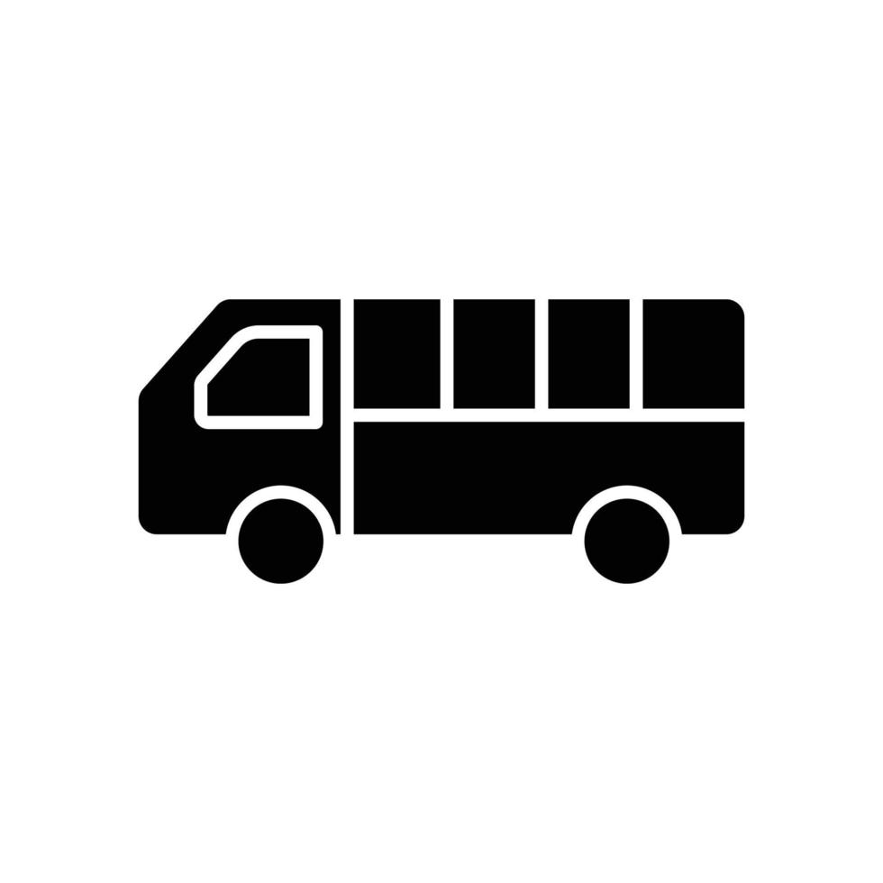 vector de icono de autobús. transporte, transporte terrestre, transporte público. estilo de icono sólido, glifo. ilustración de diseño simple editable