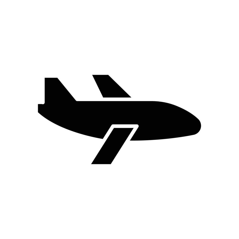 vector de icono de avión. transporte, vehículo aéreo. estilo de icono sólido, glifo. ilustración de diseño simple editable