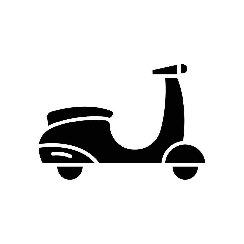 vector de icono de scooter. transporte, transporte terrestre. estilo de icono sólido, glifo. ilustración de diseño simple editable