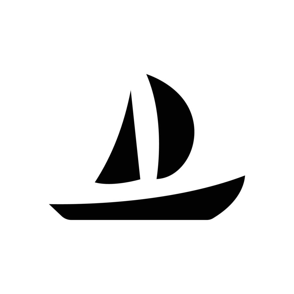 Sailboat icon vector. transportation, Water transportation. Solid icon style, glyph. Simple design illustration editable vector