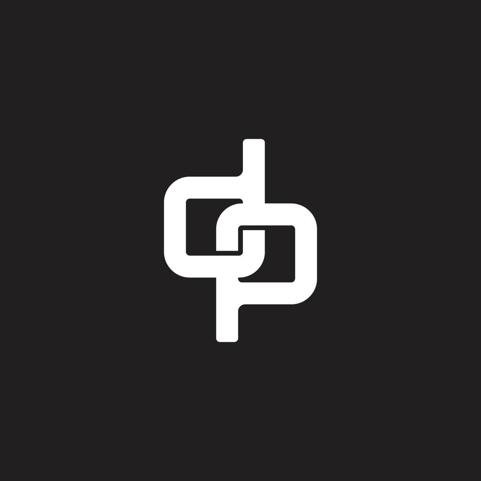 letter dp linked chain overlap design symbol vector