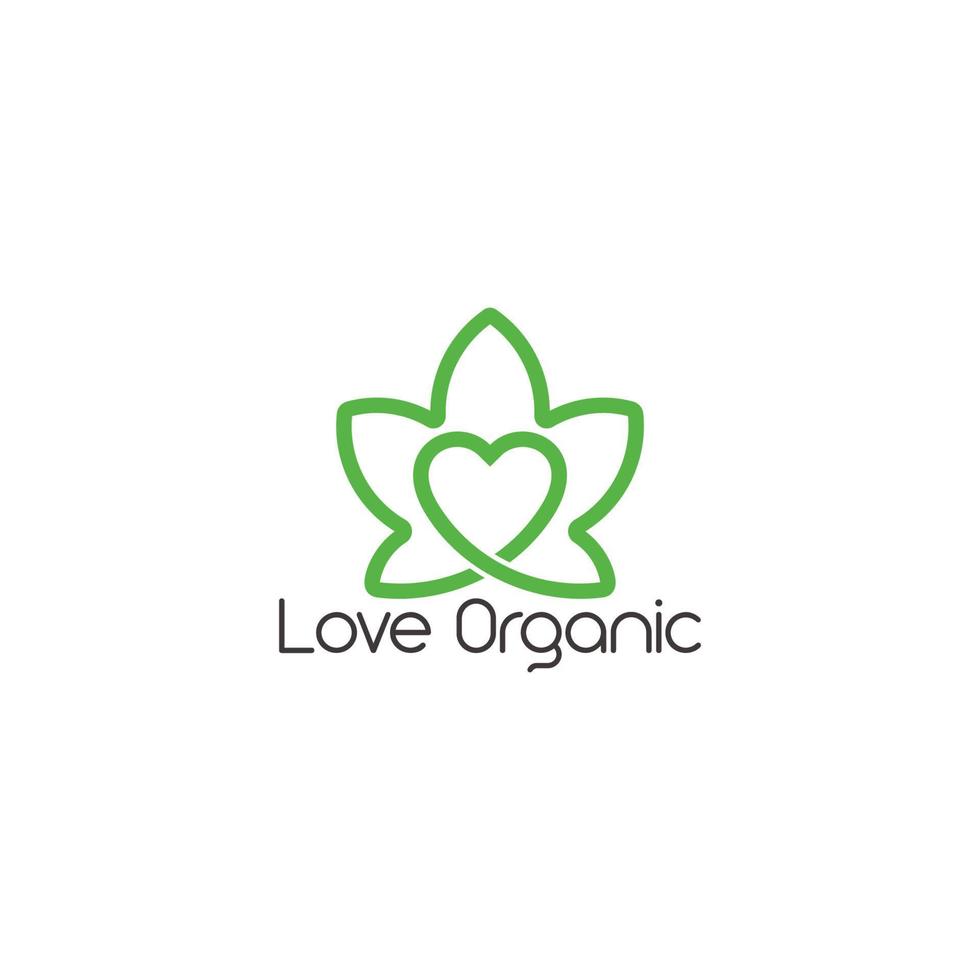 infinity love organic leaf symbol line logo vector