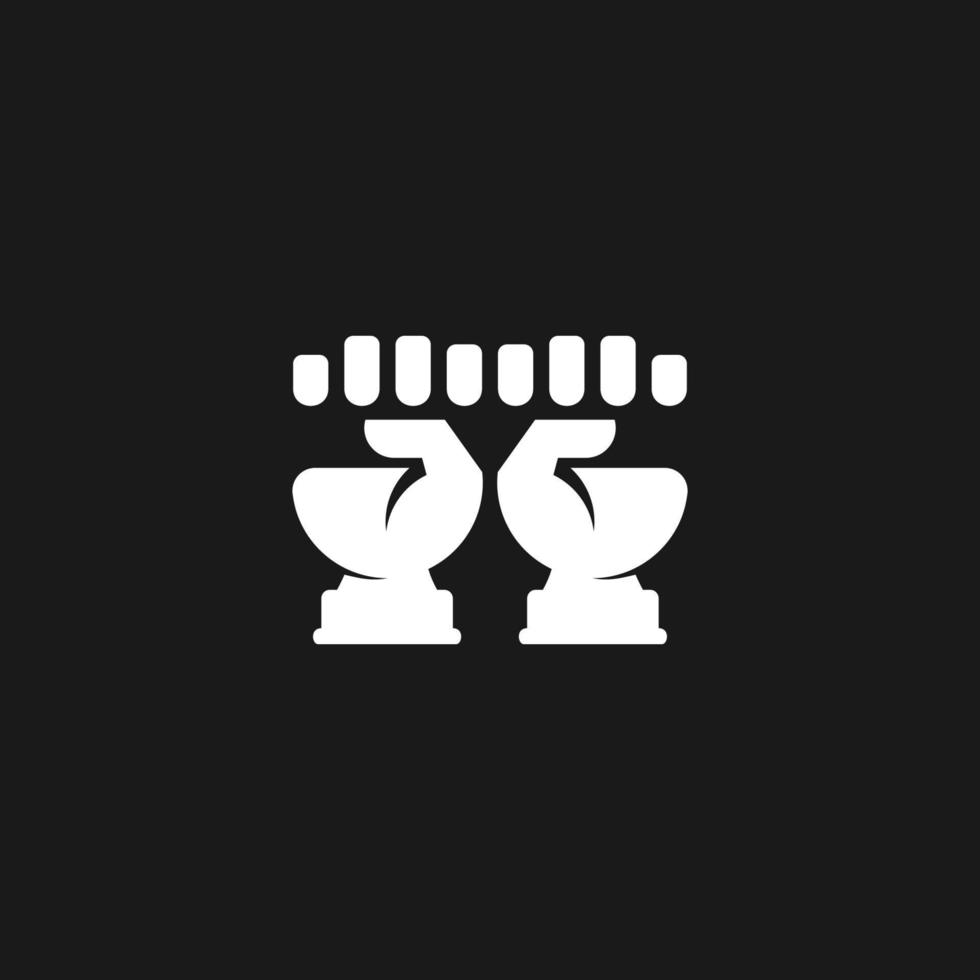 symbol logo vector of hand fist team geometric design