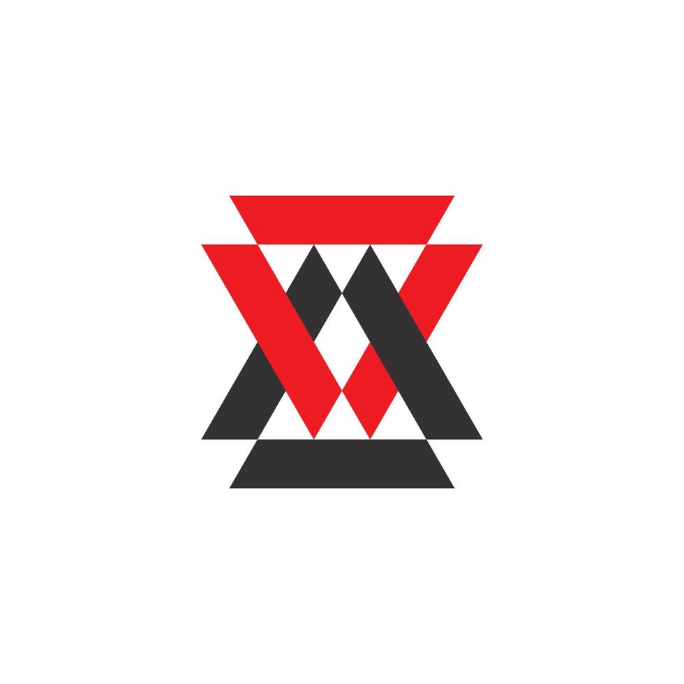 letter x linked triangle geometric logo vector