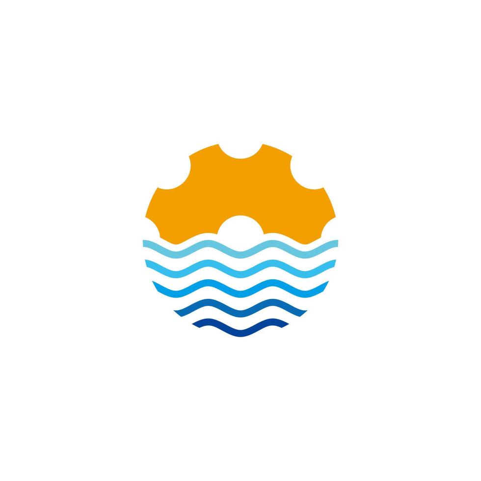 cog machine symbol, ocean gradient design logo vector