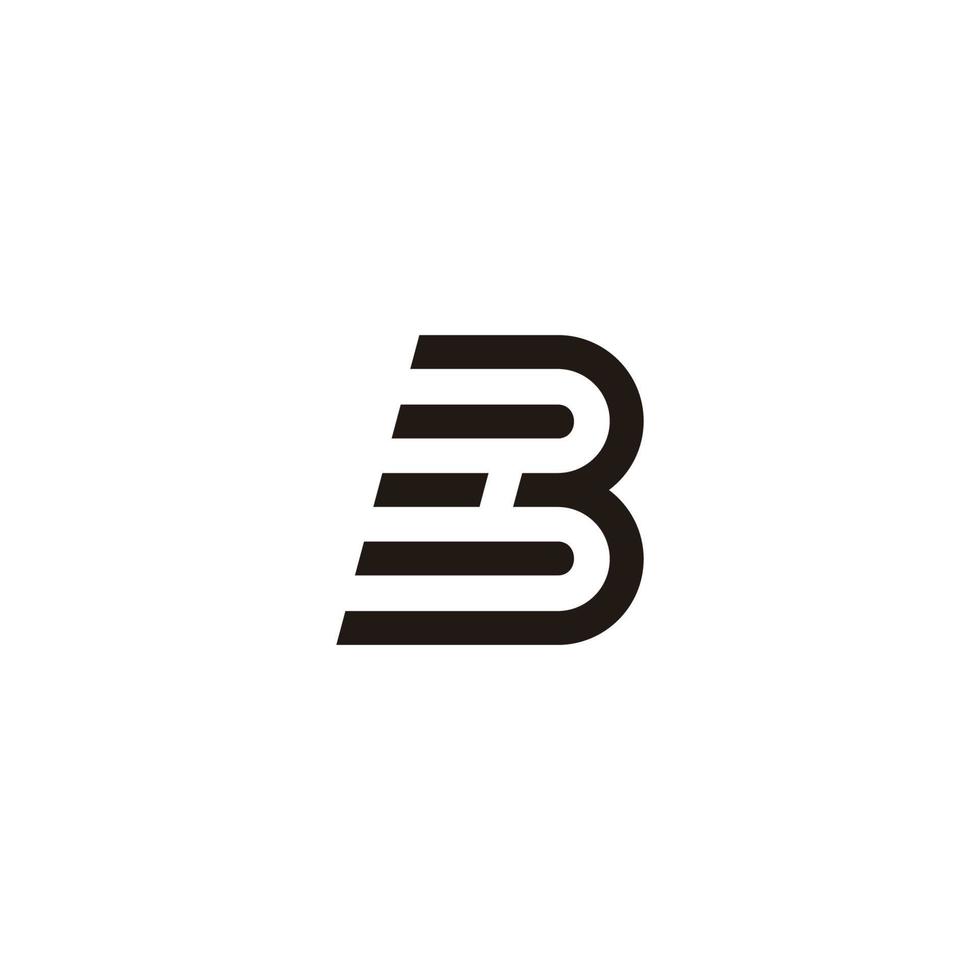 letter b stripes motion geometric logo vector