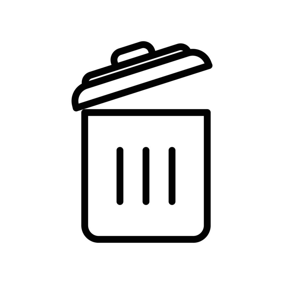 vector de icono de papelera. limpieza, tirar la basura en su lugar, limpieza ambiental, ambiente sano. estilo de icono de línea. ilustración de diseño simple editable