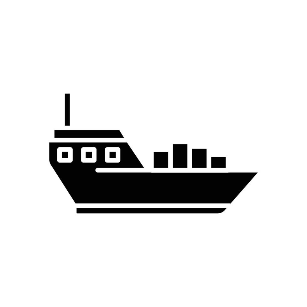 Cargo Ship icon vector. transportation, Marine vehicles. Solid icon style, glyph. Simple design illustration editable vector