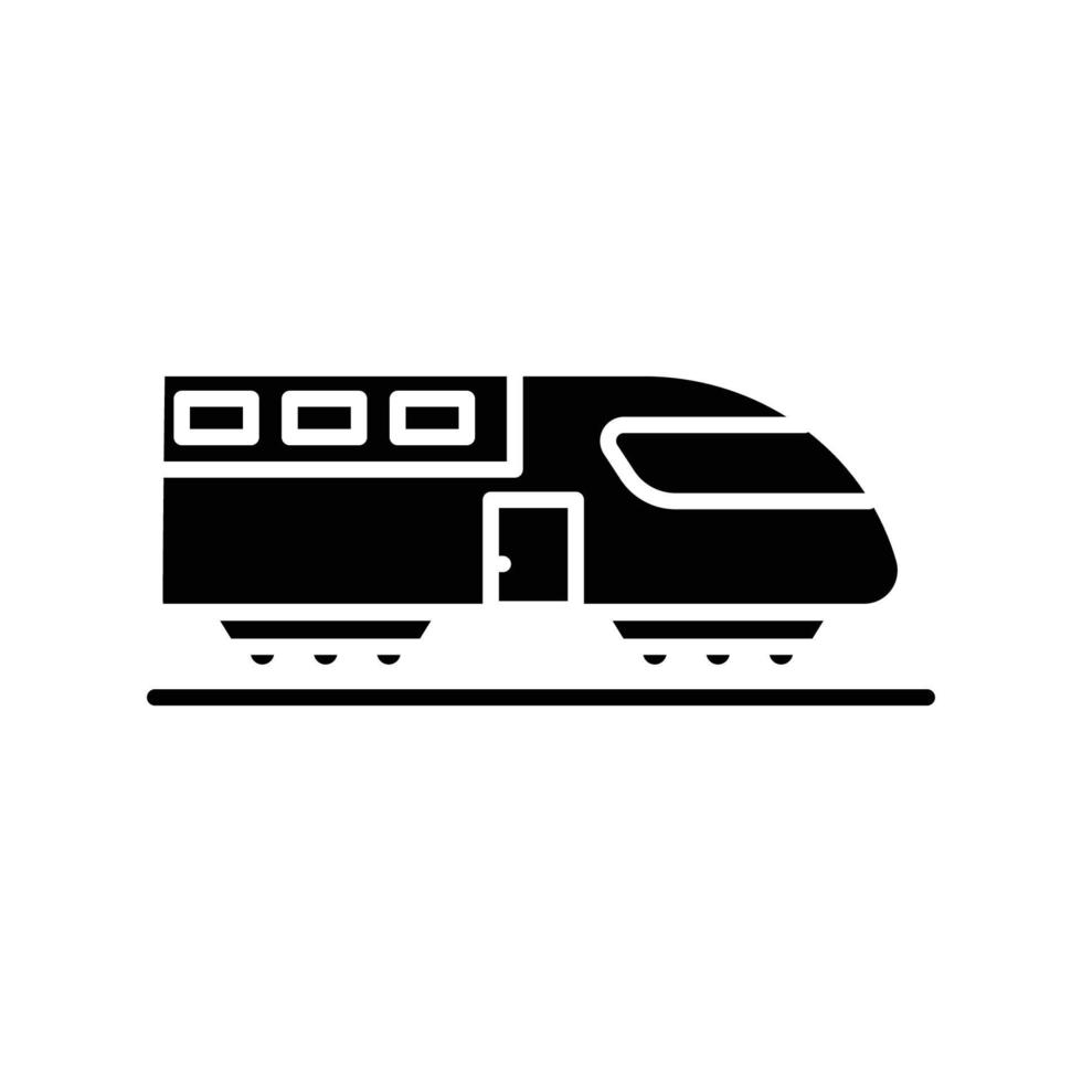 vector de icono de tren. transporte, transporte terrestre, transporte público. estilo de icono sólido, glifo. ilustración de diseño simple editable