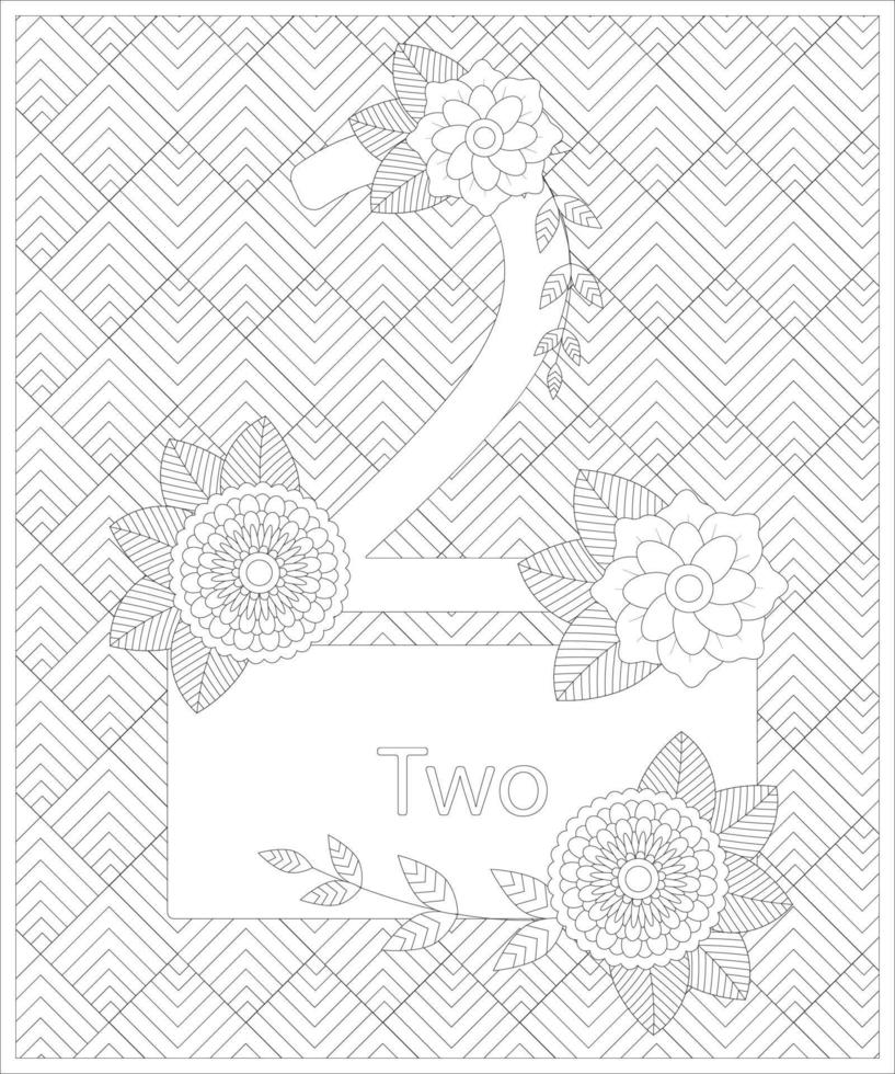 number coloring page vector